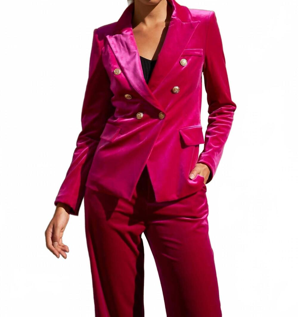 NEW CHOKLATE PARIS women's velvet blazer in fuschia
